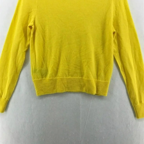 J. Crew Sweater Women's XS Yellow Ribbed Knit Stretch Pullover 100% Merino Wool - Picture 8 of 11